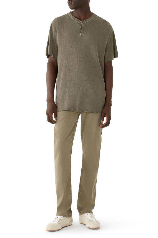 Slub Jersey Short-Sleeved Henley