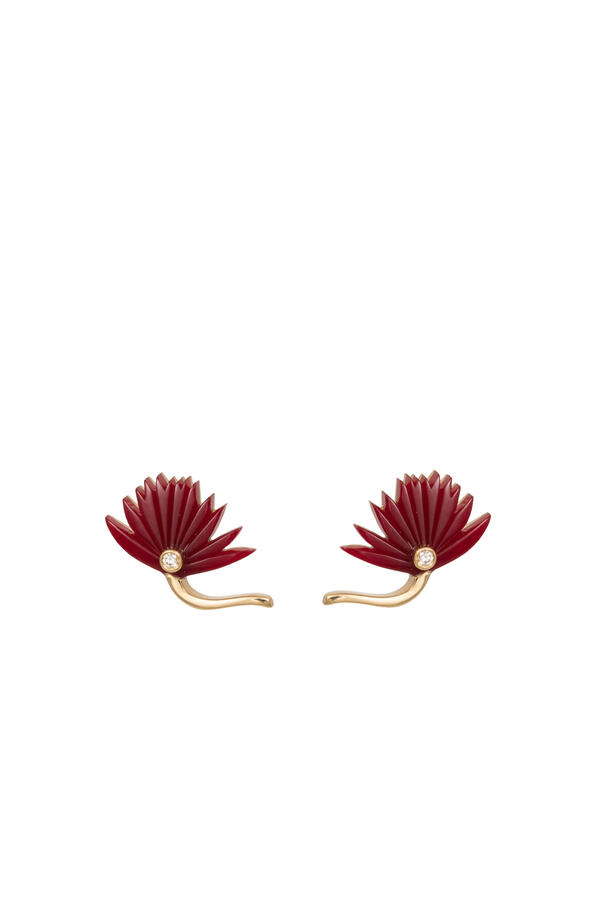 Psychedelia Stud Earrings, 18k Yellow Gold & Diamonds