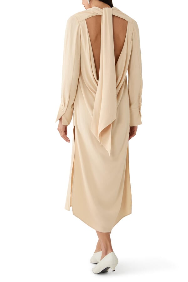 Midi Dress With Scarf 