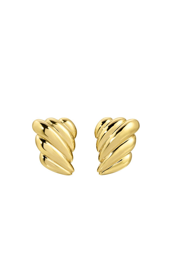 Large Croissant Earrings, 18k Yellow Gold