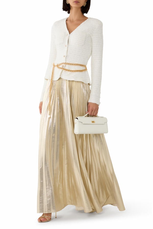 فستان طويل نسيج بارز الملمس