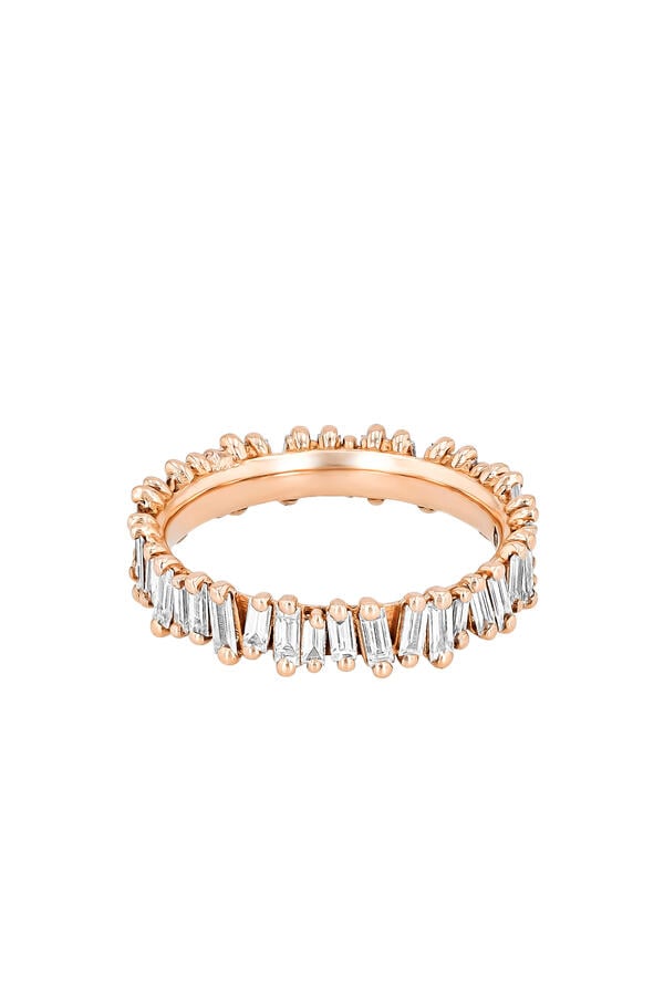Classic Eternity Band, 18K Rose Gold with Diamonds 