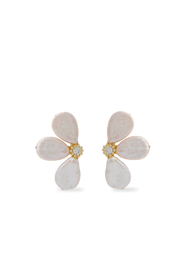 Amira Drop Earrings, 14K Gold over Sterling Silver, Pearls & Cubic Zirconia