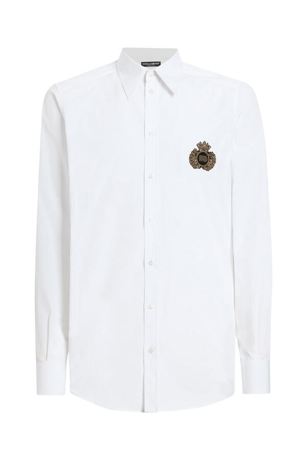 Cotton Shirt with Heraldic Patch