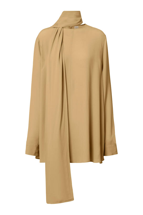 Draped Scarf Blouse 