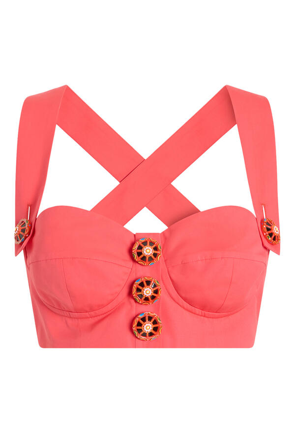 Bustier Button Placket Top