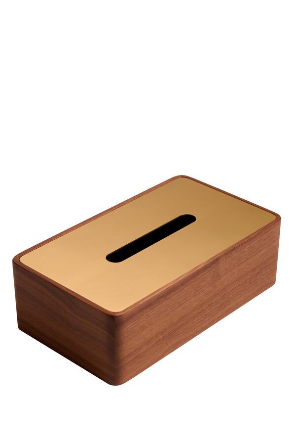 Walnut Rectangular Tissue Holder