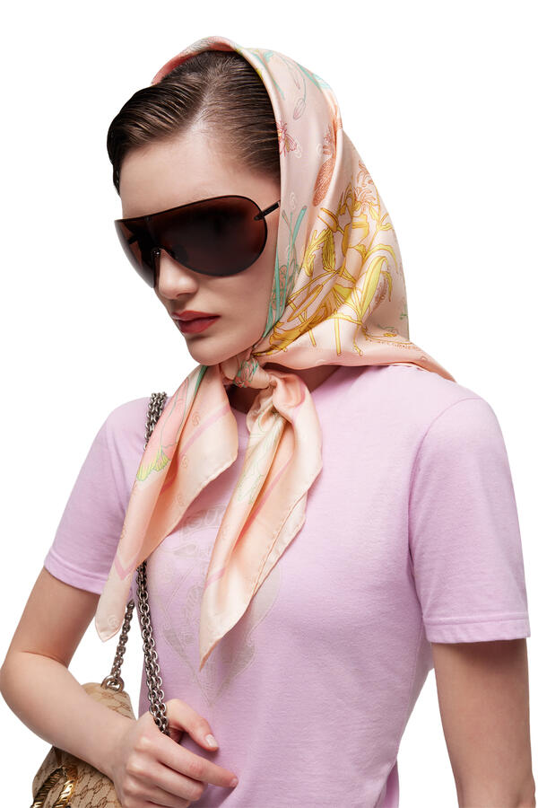 Printed Double G Silk Jacquard Carré