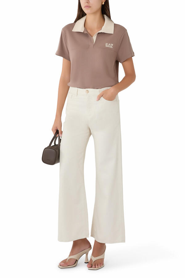 EA7 Contrast-Collar Polo Shirt
