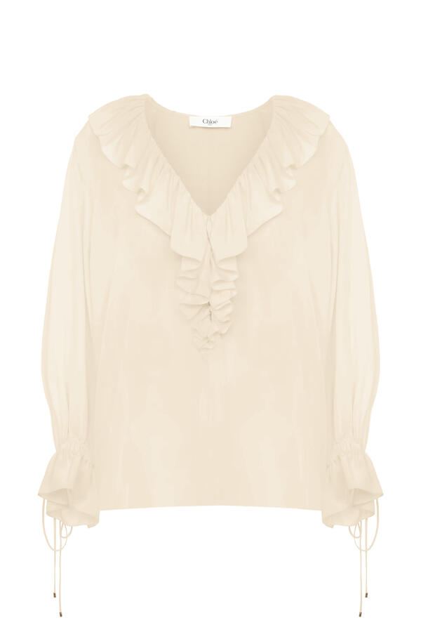 V-Neck Ruffle Top