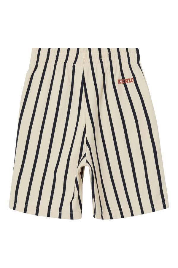 Kids Striped Logo-Patch Shorts