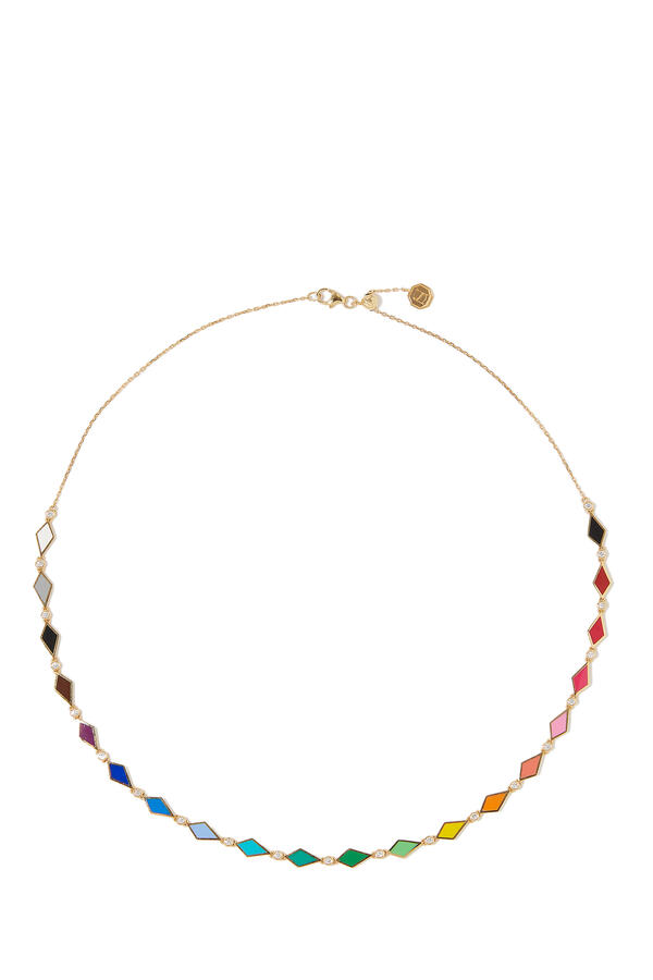 Mosaic Necklace, 18k Yellow Gold & Diamonds