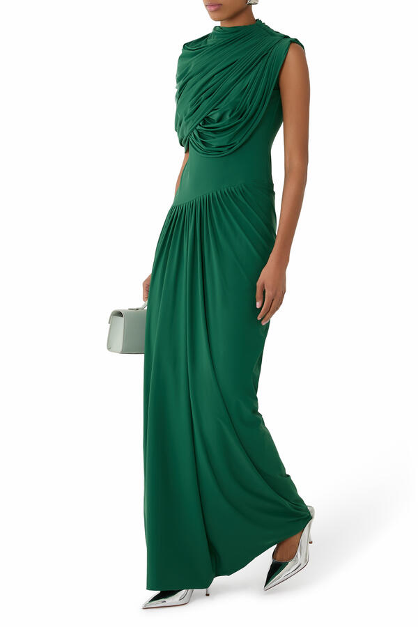 Bloom Asymmetric One-Shoulder Drape Gown