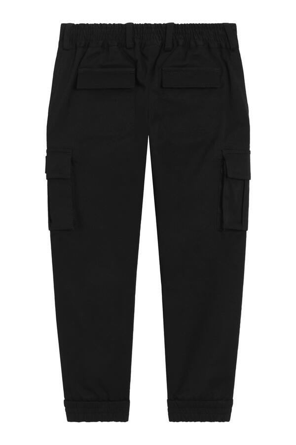 Kids Gabardine Cargo Pants with Logo Tag