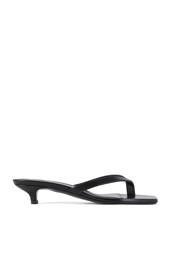 Leather Heeled Flip Flops 35
