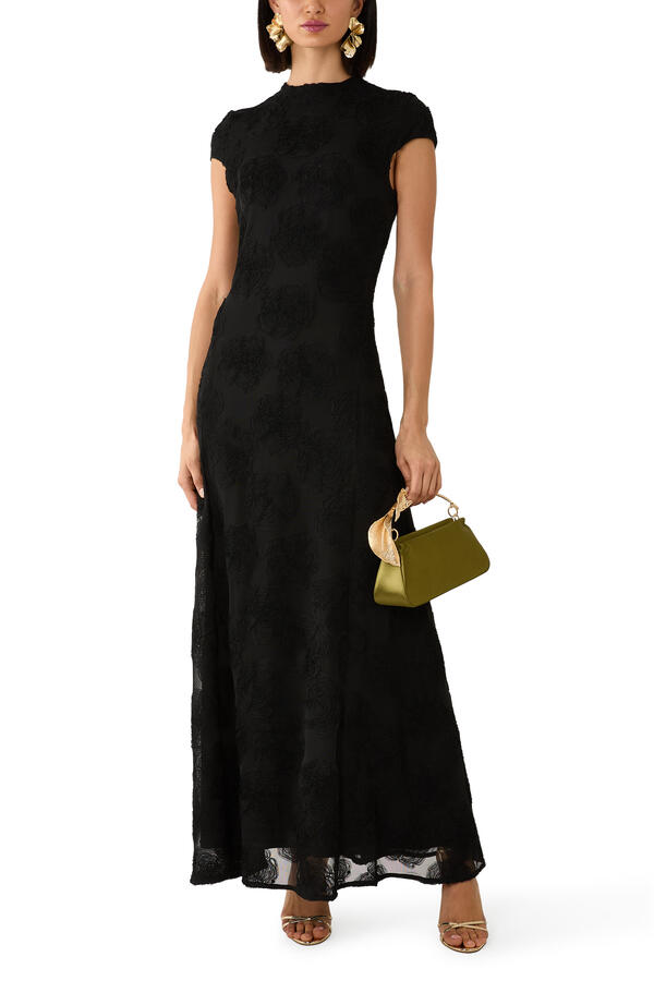 Flower Mesh Maxi Dress