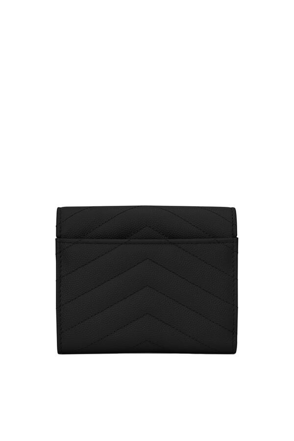 Cassandre Matelasse Compact Tri Fold Wallet in Grain De Poudre Leathe