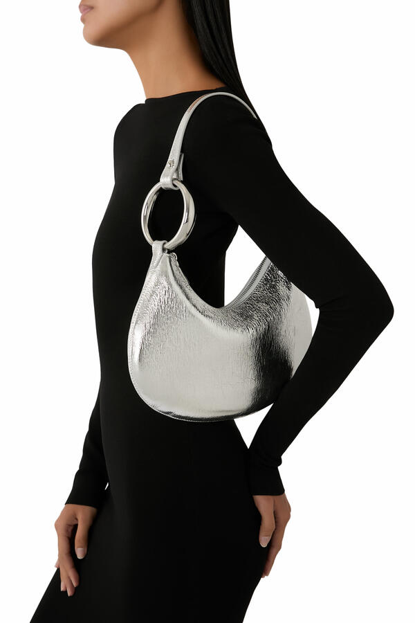 The Crinkle Metallic Bangle Bag