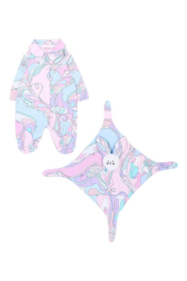Kids Marmo-Print Babygrow and Comfort Set