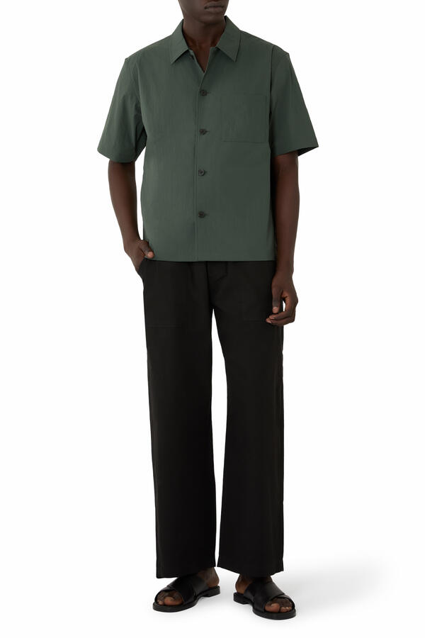 Short-Sleeve Overshirt  in Textured Nylon