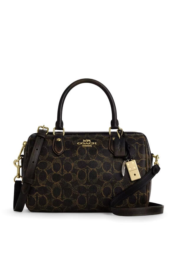 Rowan Satchel Bag in Loved Signature Canvas With Charms