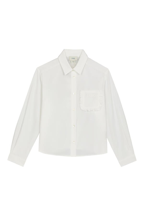 Kids Cotton Shirt with Ruffled Pocket