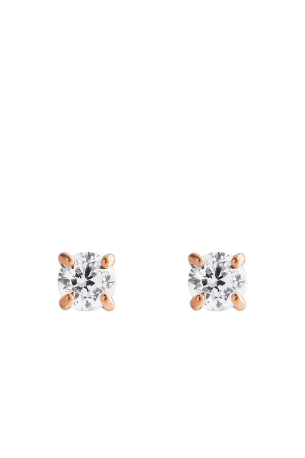 Mirelle Solitaire Stud Earrings, Cubic Zirconia & Stainless Steel