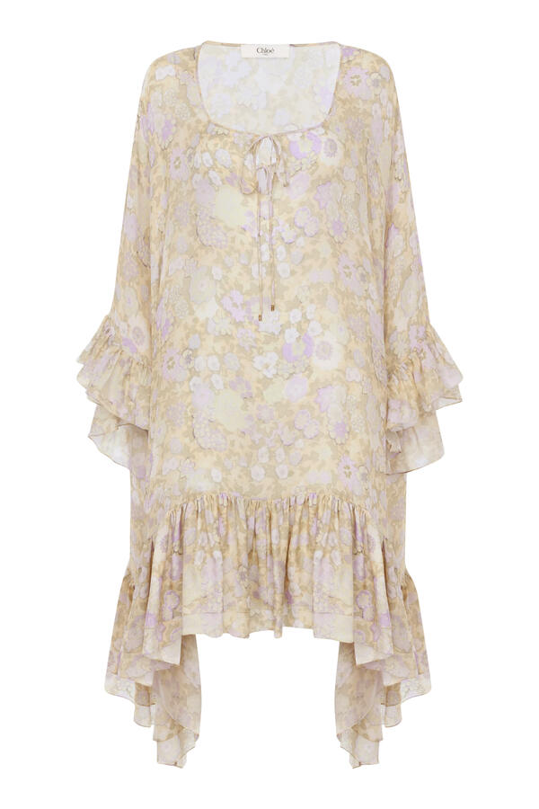 Knee-Length Ruffled Kaftan