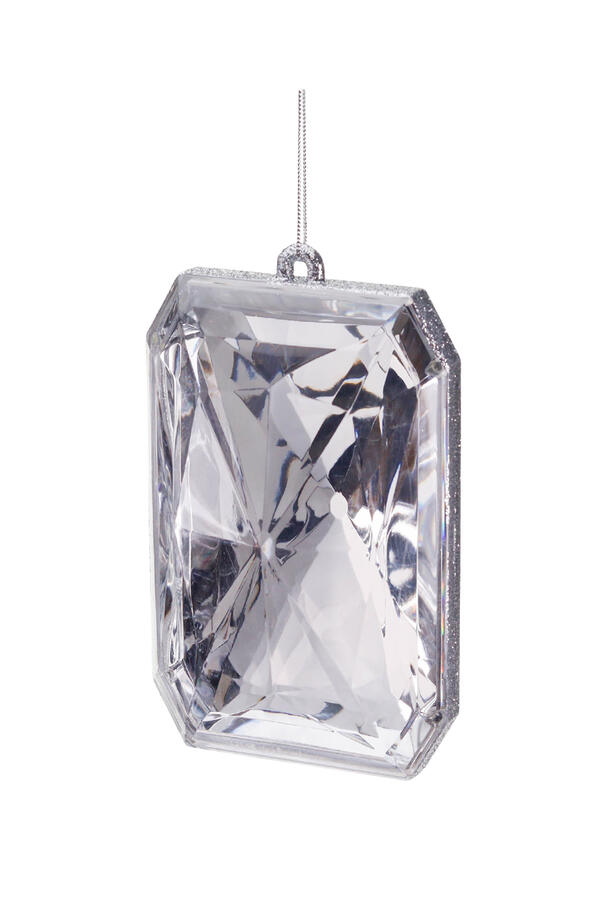 Christmas Rectangular Faceted Jewel Ornament