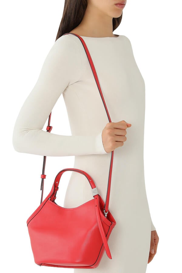 Deco Fine Grain Leather Small Tulip Tote