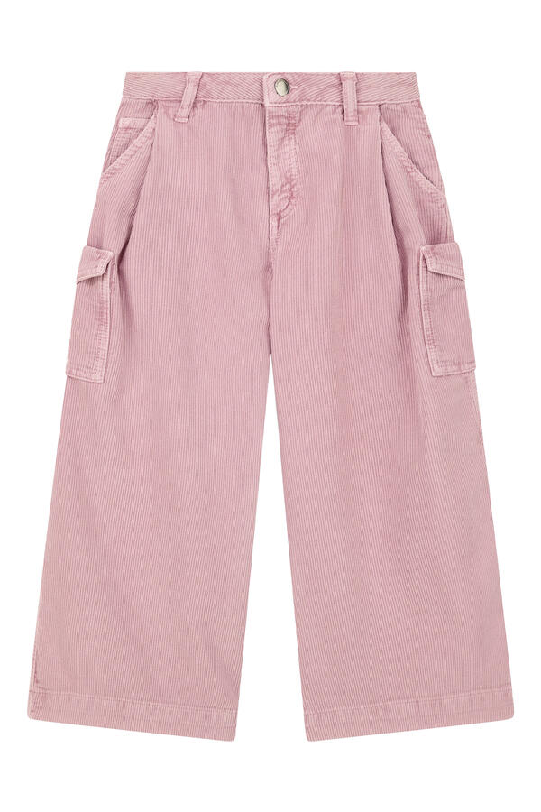 Kids Corduroy Cargo Pocket Five-Pocket Trousers