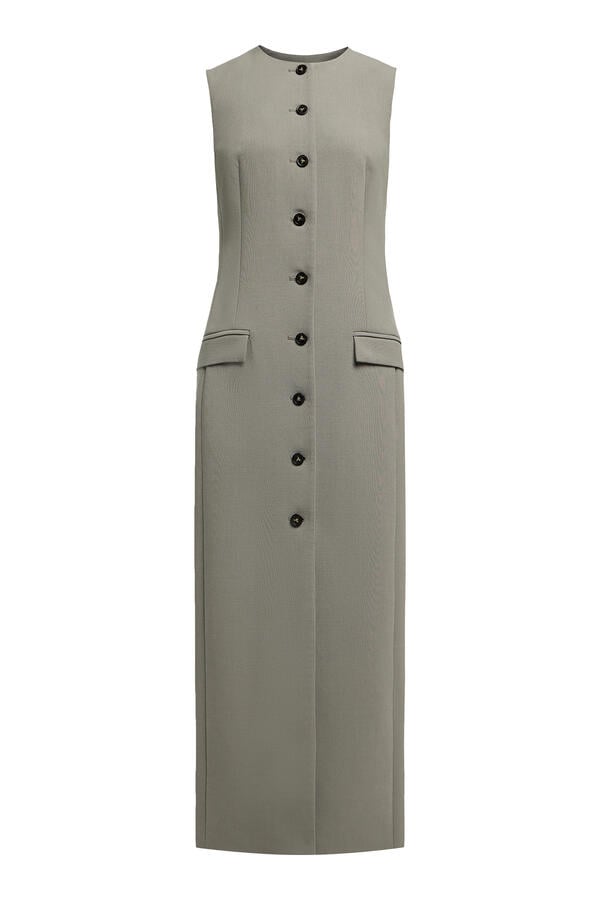 Wool Blend Midi Dress 