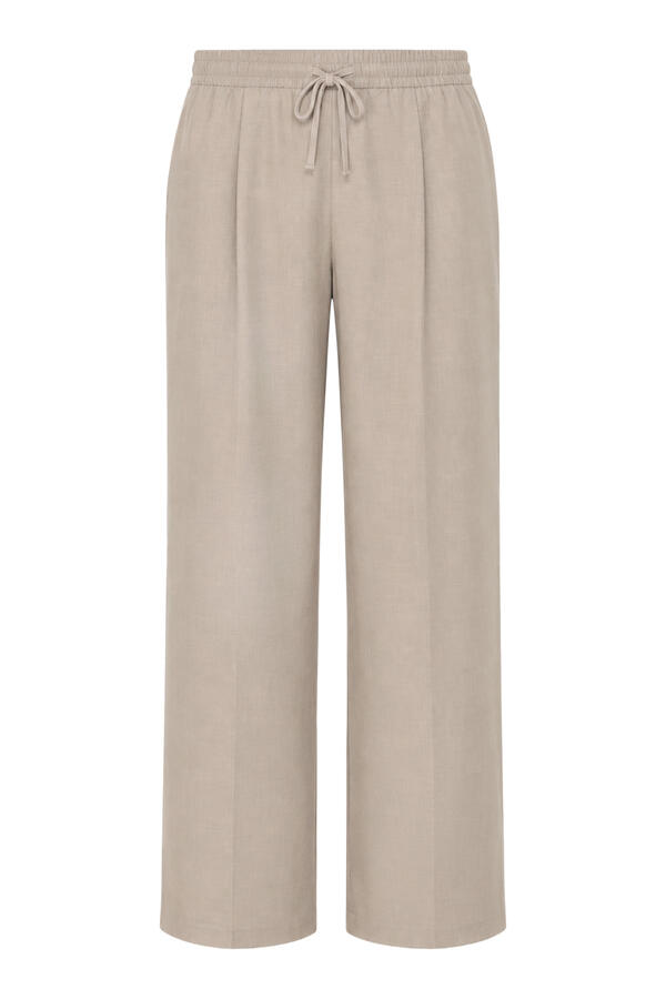  Silk Blend Pleat Front Drawstring Pants 