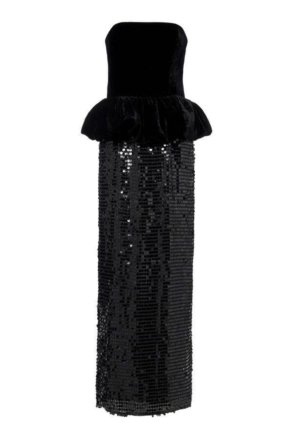 Sequins Maxi Peplum Dress