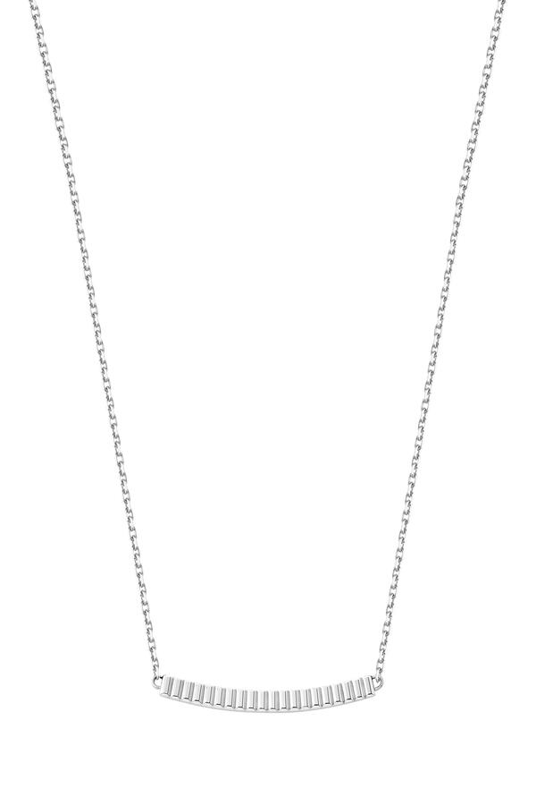  Quatre Grosgrain Pendant Necklace, 18k White Gold