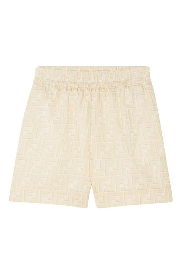 Kids Linen Bermuda Shorts with Logo