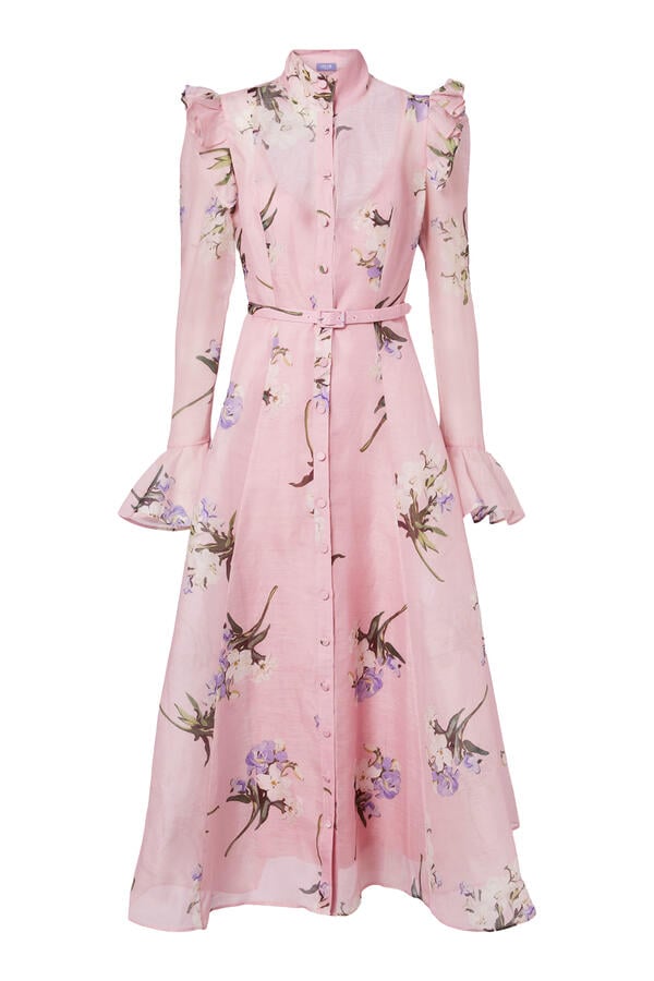 Katrina Butterfly Sleeves Midi Dress
