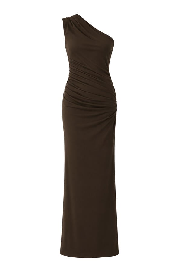 Draped One-Shoulder Dress