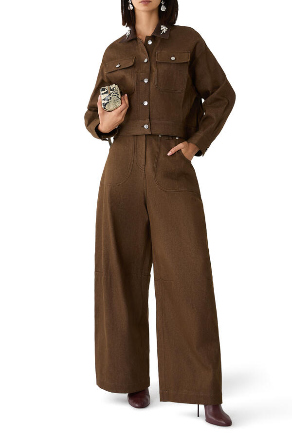 Wide Leg Utility Curve Jeans