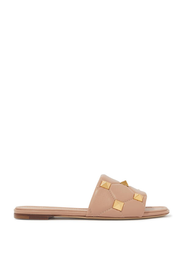 Roman Stud Flat Slide Sandals