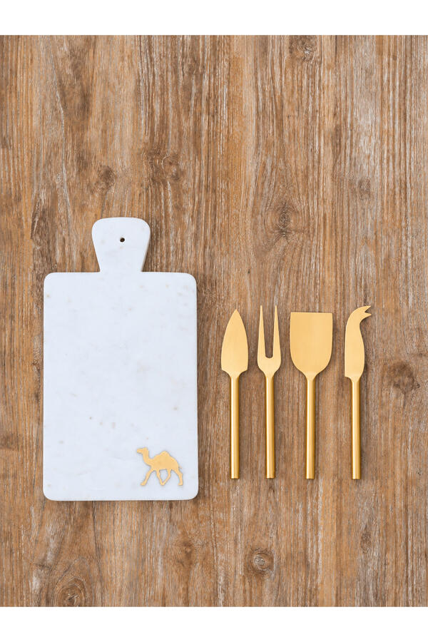 Camel Cheese Platter & Cheese Knife Set 