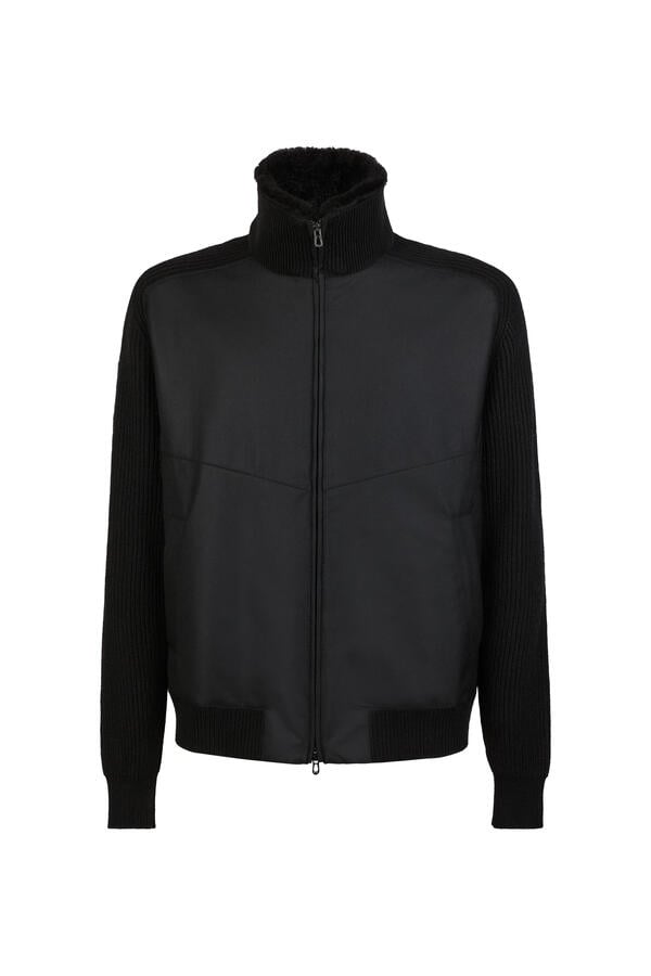 Knit Hybrid Bomber Shearling