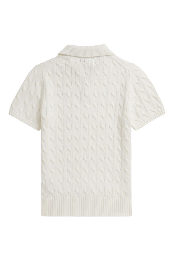 Kids Cable-Knit Cotton Polo Jumper 