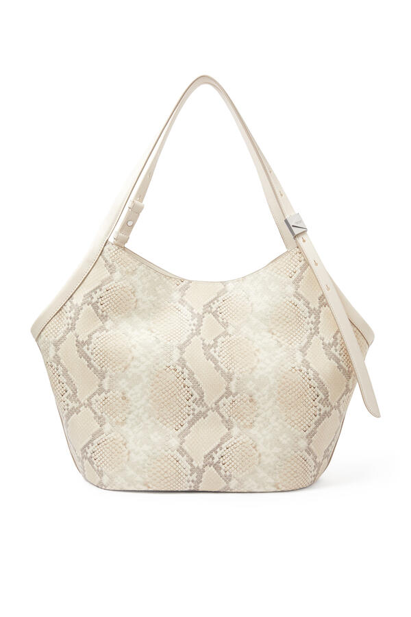Deco Snake Embossed Crossbody Tote Bag