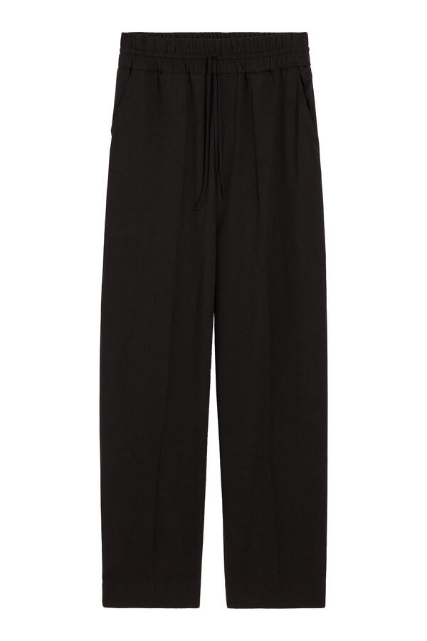 Elasticated-Waist Wool Trousers