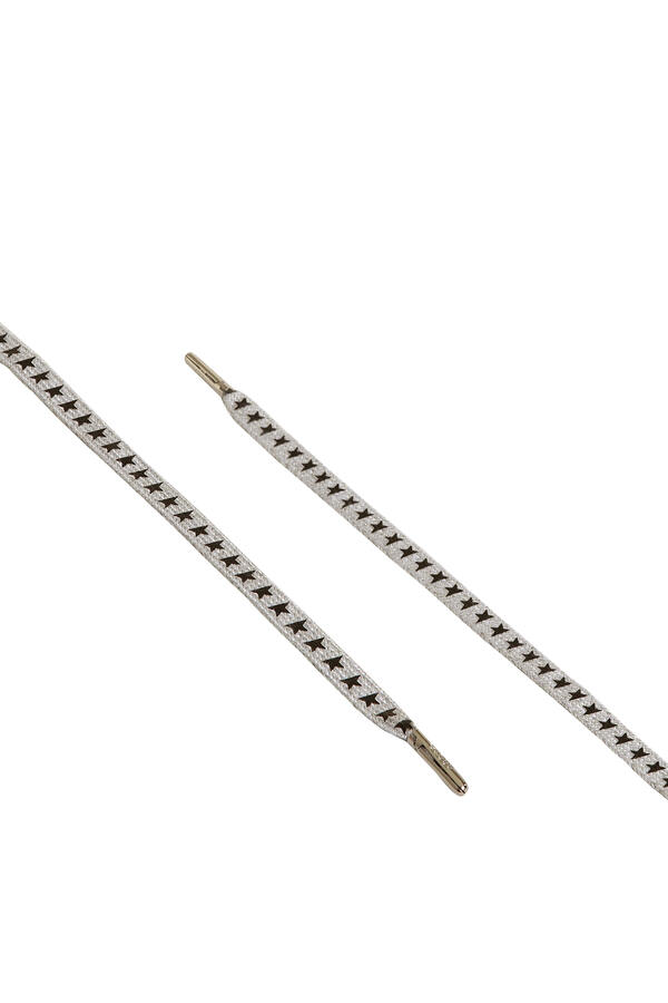 Ice-Gray Cotton Laces with Contrasting Black Stars
