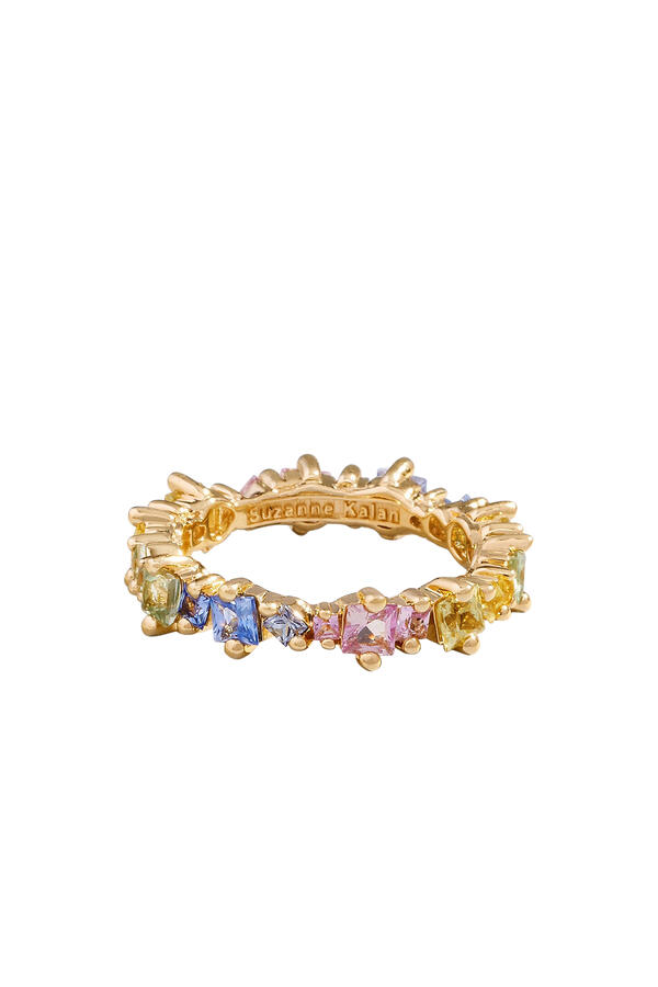  Princess Anna Eternity Band, 18K Yellow Gold & Sapphire Baguettes