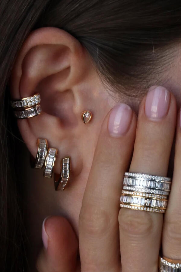 Stacked Ring, 18k White Gold & Diamonds