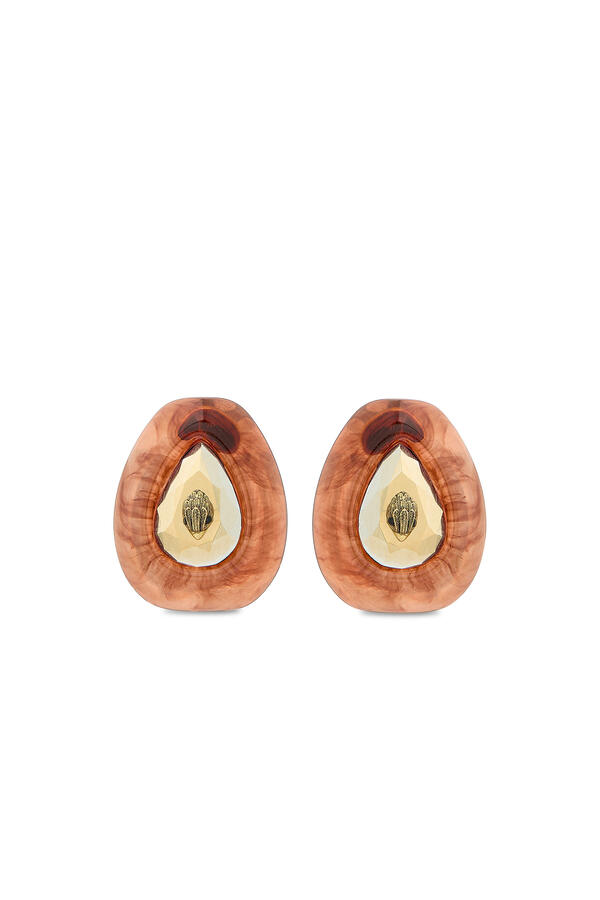 Ophelia Stud Earrings, Brass & Glass Crystal