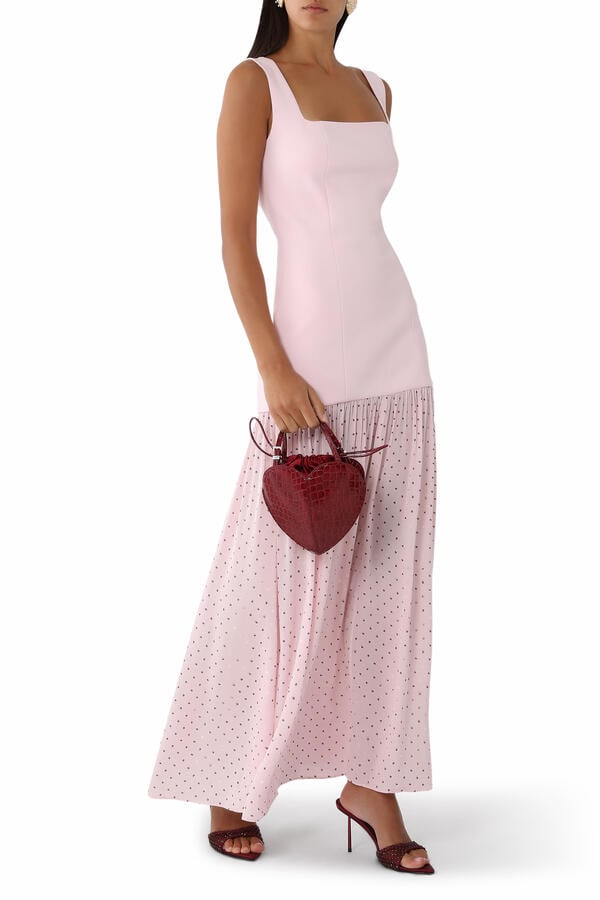 Crepe Scoop-Neck Maxi Dress